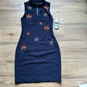 Easter Dress GUESS Navy Dress With Beaded Flowers size 2